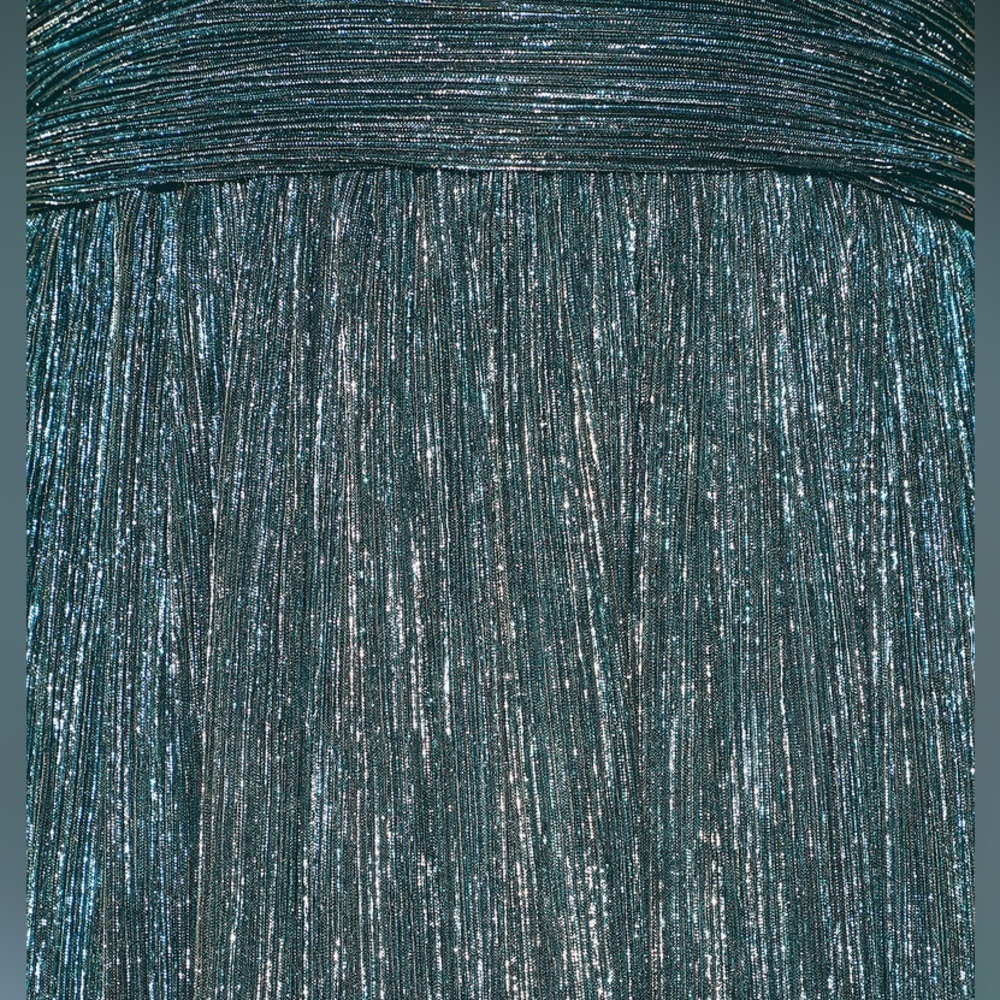 Gold and Teal Blue Skater Dress - Picture 5 of 6